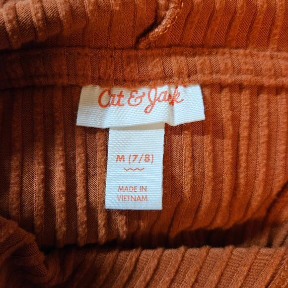 Cat & Jack Girl's Size Medium (7/8) Burnt Orange Pullover Hoodie - Picture 2 of 4